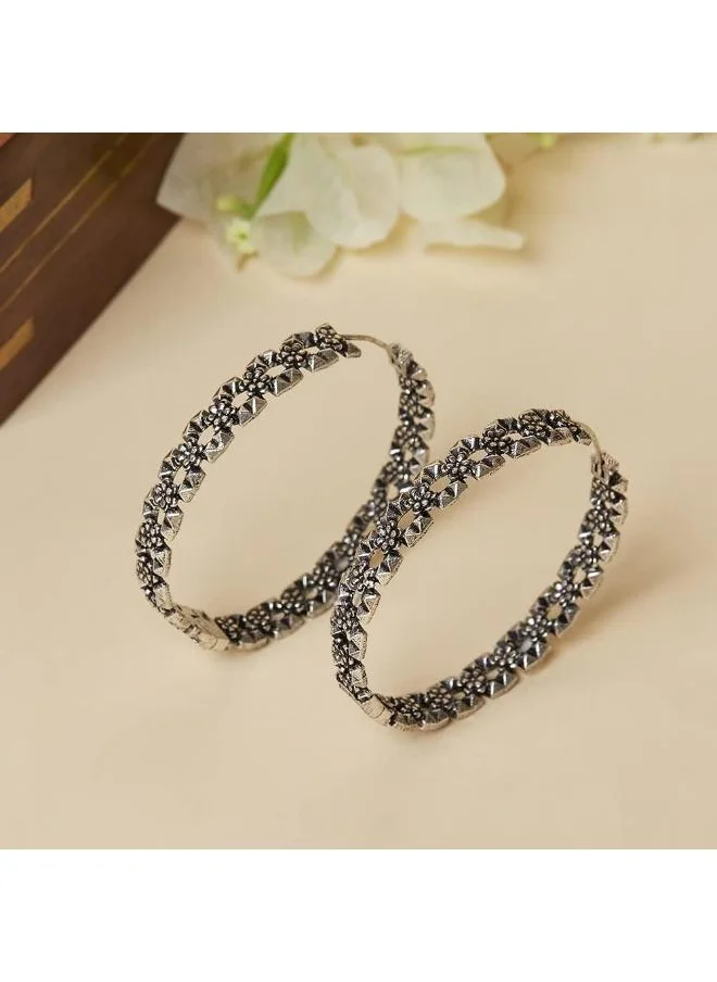 فويلا Fashion Trendy Hoops Brass Earrings