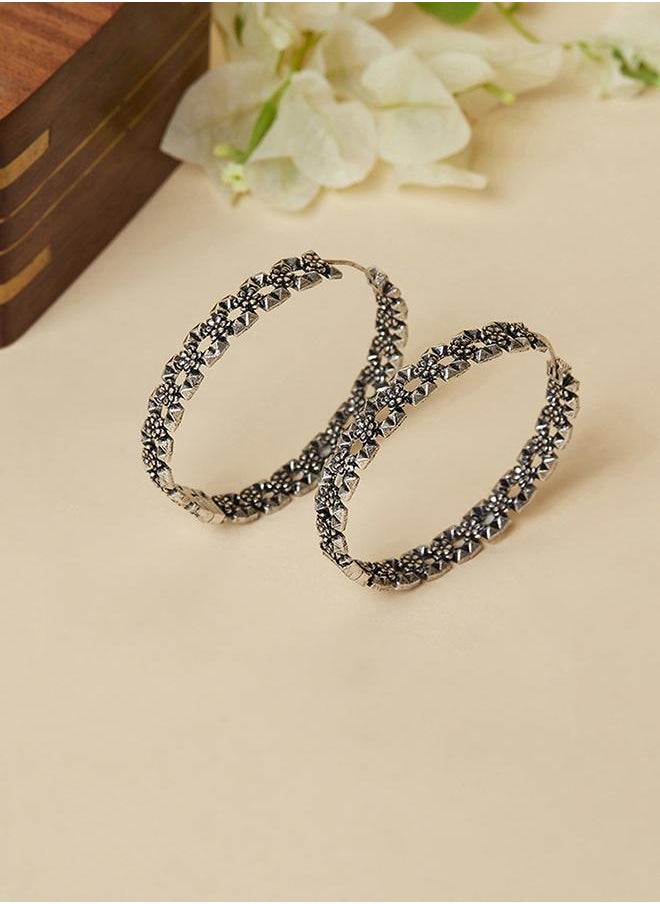 VOYLLA - Fashion Trendy Hoops Brass Earrings - Image 1