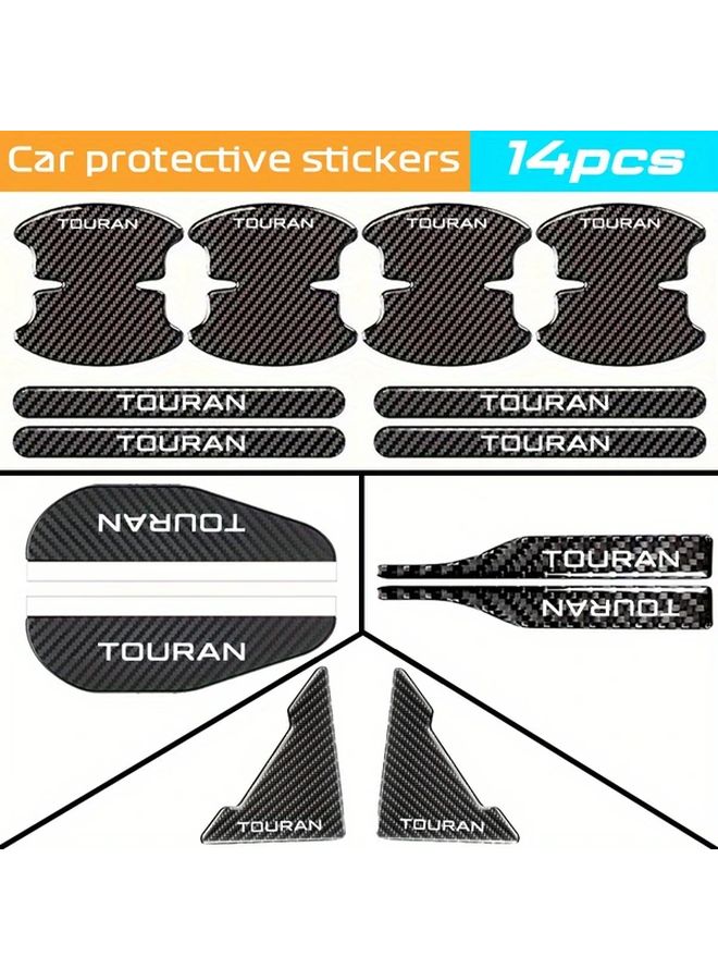 14pcs Car Stickers Protection Kit With Sunshade Anti Collision Door Protectors - Image 1