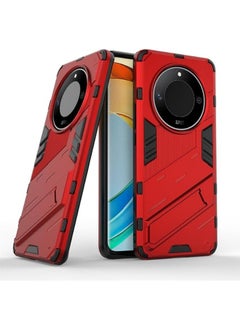 Case Compatible with Honor Magic 6 Lite 2023, 2-in-1 TPU+PC Dual Layer Combo Shockproof Ultra-Thin Protective Phone Back Cover with Kickstand