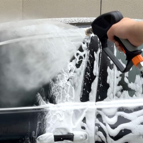 PWACCS Pressure Washer Gun with Foam Cannon, Short Pressure Washer Gun with Swivel, Foam Cannon for Car Wash Gun Kit with 1/4" Quick Connector, 5 Power Washer Nozzle Tips, 1.5 Liter, 5000 PSI - Image 3