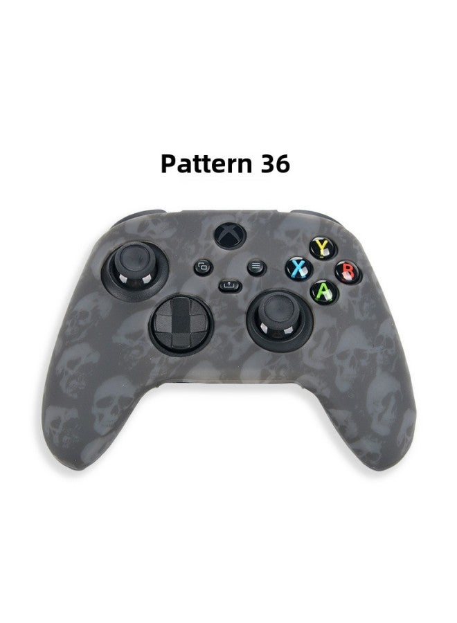 XBOX Series X Handle Water Transfer Silicone Sleeve SX Pattern Single-sided Painted Protection Soft Rubber Case-Product Color:Sx-pattern 36 - Image 1