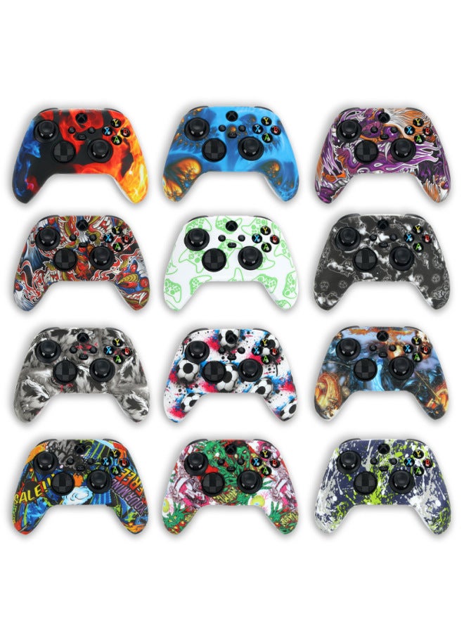 XBOX Series X Handle Water Transfer Silicone Sleeve SX Pattern Single-sided Painted Protection Soft Rubber Case-Product Color:Sx-pattern 36 - Image 2