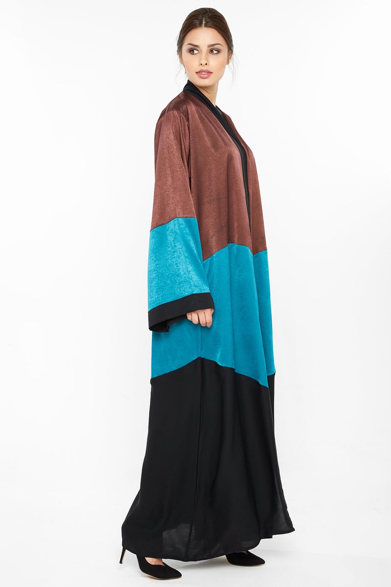 NUKHBAA Three color abaya-AJ388A - Image 2