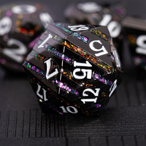 Maywin Inlay Metal Dice Set 7pcs Heavy Zinc Alloy DND RPG Dice for Tabletop Games - Image 1