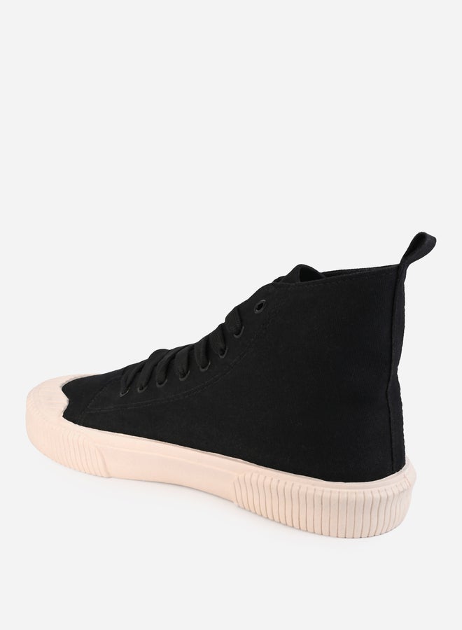 Styli High Top Slogan Print Casual Canvas Shoes  - Image 5