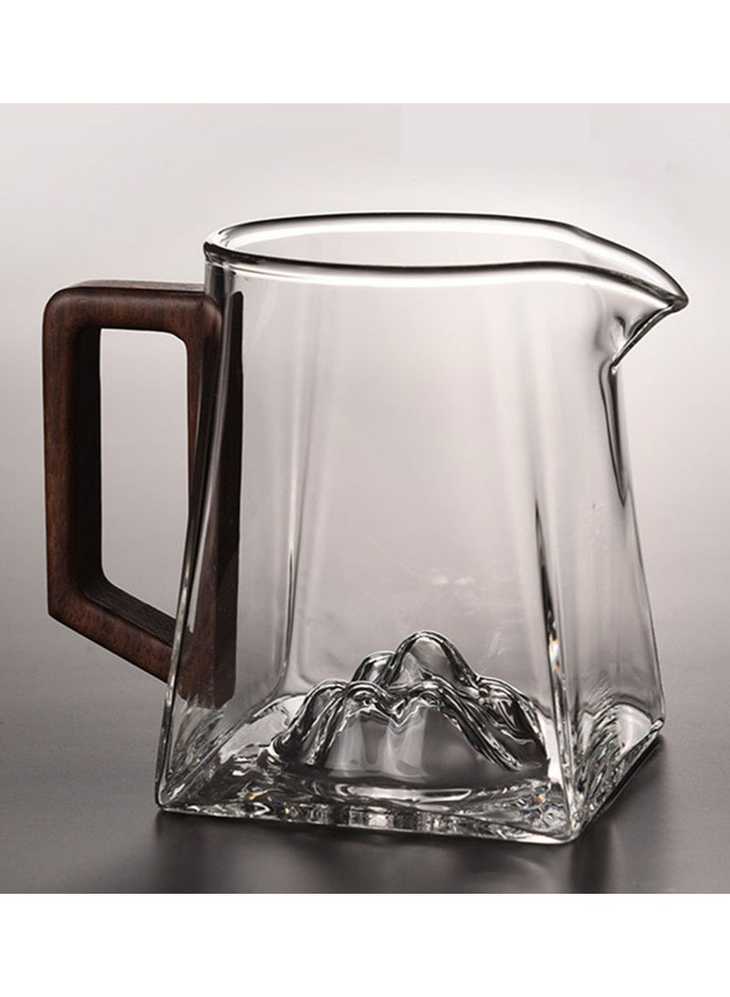 MIBRU Coffee Glass Server 350ml with Wood Handle for Home Office Daily Use - Image 1