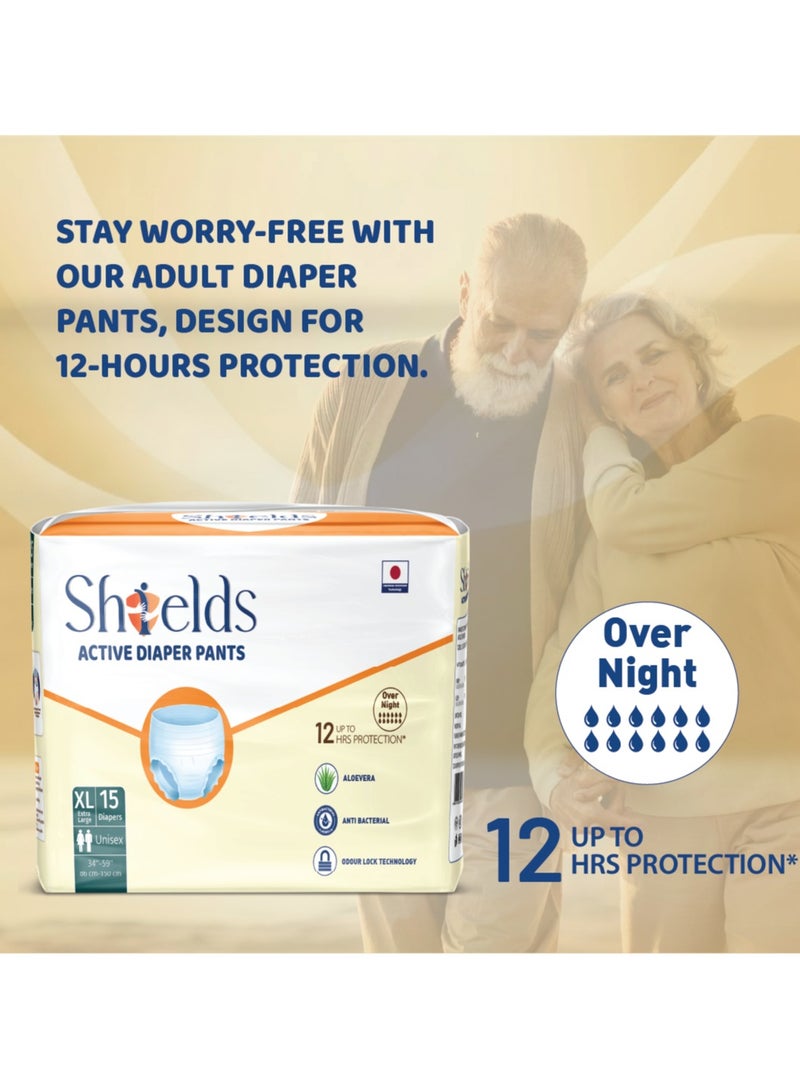 SHIELDS Incontinence Active Adult Diapers Pull-Up Pants, Super Absorbent Leak Guard, XL - Pack of 1 (15 pcs) - Image 4