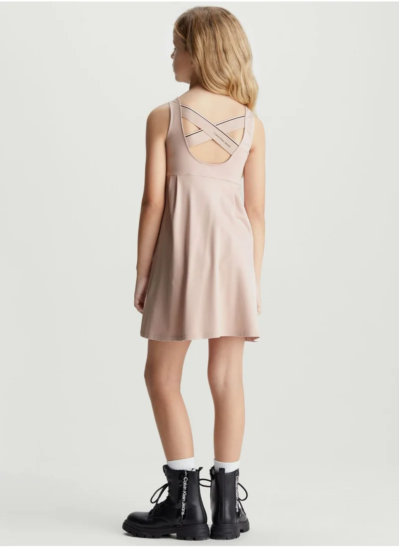 Calvin Klein Jeans Youth Logo Tape Fit & Flare Dress