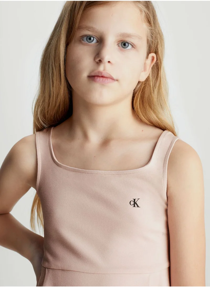 Calvin Klein Jeans Youth Logo Tape Fit & Flare Dress