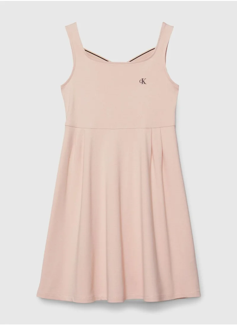 Calvin Klein Jeans Youth Logo Tape Fit & Flare Dress