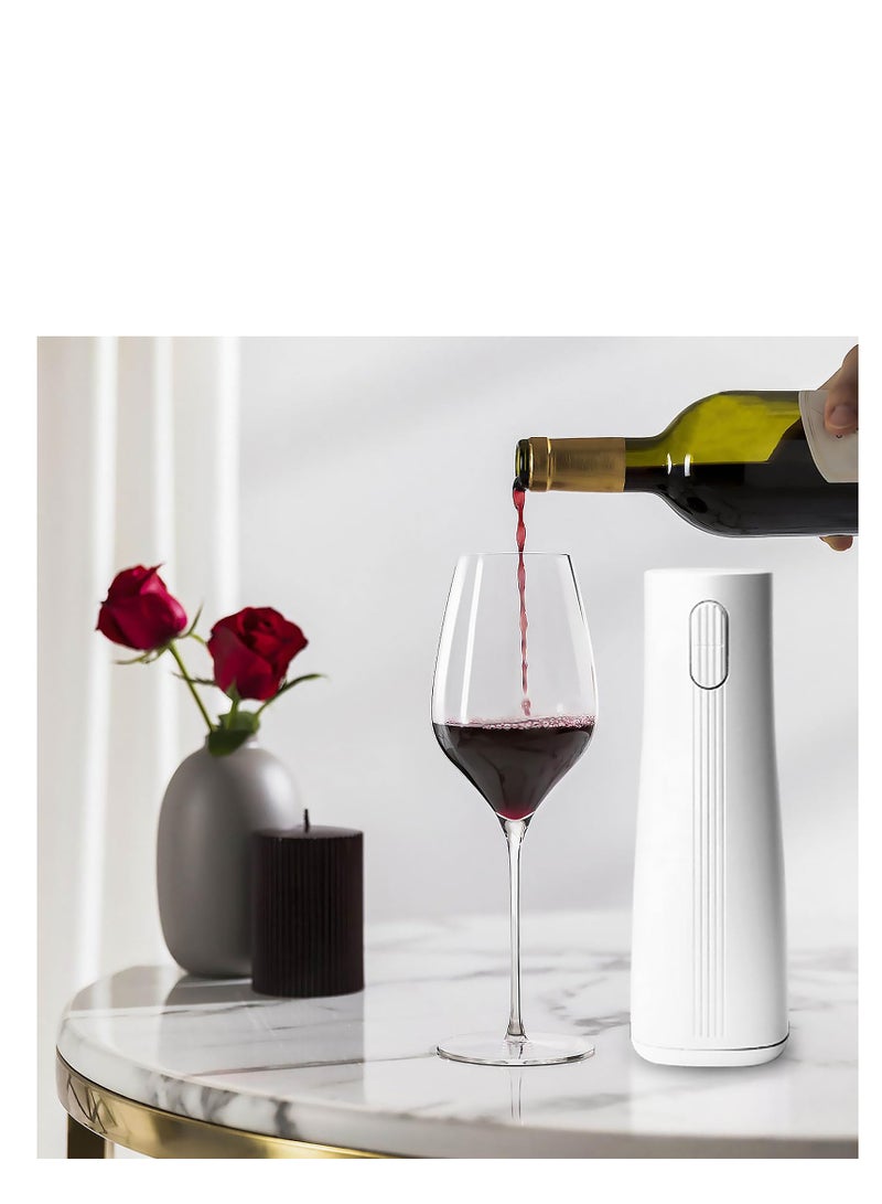 SYOSI Electric Wine Opener, Cordless Electric Corkscrew, One-Click Button, Reusable Automatic Corkscrew Wine Opener for Wine Lovers Gifts Home Kitchen Party Bar Wedding. Wine Gifts for Men. (White) - Image 4