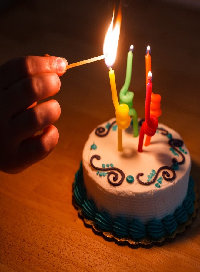 شيف كرافت شموع شيف كرافت الكلاسيكية ذات التصميم الحلزوني، ارتفاع 3.5 بوصة، طقم من 4 قطع، أحمر/برتقالي/أصفر/أخضر - Image 4