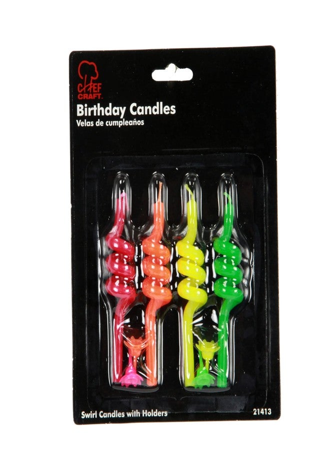 شيف كرافت شموع شيف كرافت الكلاسيكية ذات التصميم الحلزوني، ارتفاع 3.5 بوصة، طقم من 4 قطع، أحمر/برتقالي/أصفر/أخضر - Image 2