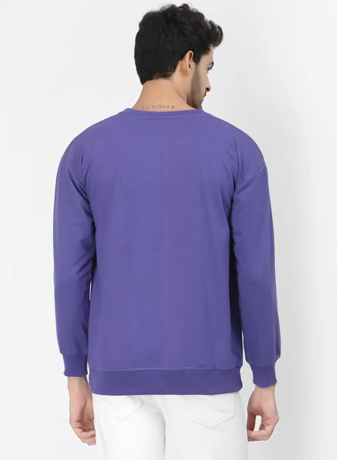Pause  Men Purple Graphic Print Pullover Sweatshirt for Men | Best Price UAE