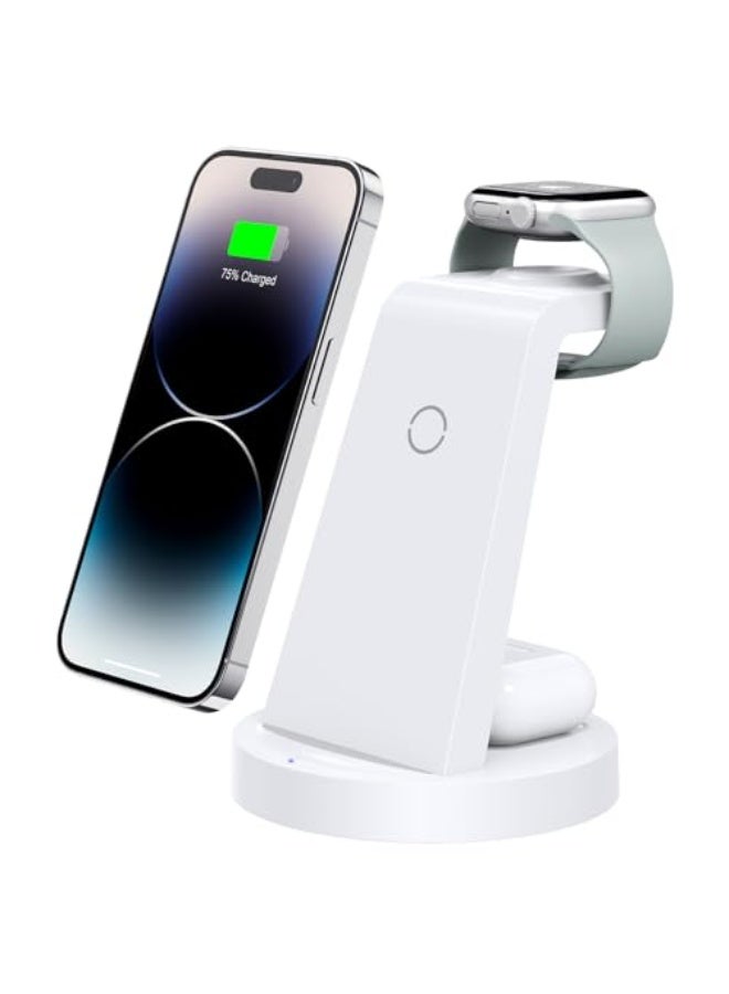 NIBEMINENT 3 in 1 Charging Station for iPhone - Wireless Charger for Apple Products Multiple Devices - Charging Dock Stand for AirPods (for iPhone 16e 16 15 14 13 pro 12 11 X Max)  - Image 1