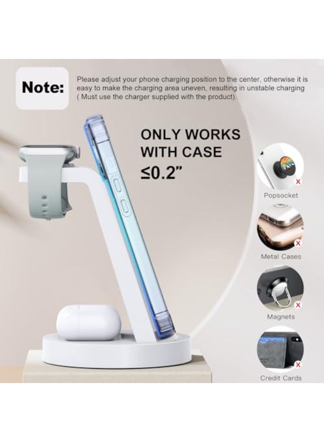 NIBEMINENT 3 in 1 Charging Station for iPhone - Wireless Charger for Apple Products Multiple Devices - Charging Dock Stand for AirPods (for iPhone 16e 16 15 14 13 pro 12 11 X Max)  - Image 3