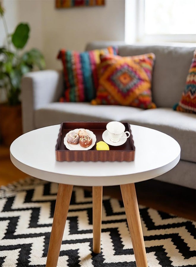 MAYJOYDIY Wooden Serving Tray with Handle 15.7 x 9.2 x 2 Inch Rectangle Wood Decorative Tray Cloud Shape Serving Platter for Afternoon Tea Cosmetics Coffee Cup Aromatherapy Toiletries - Image 4