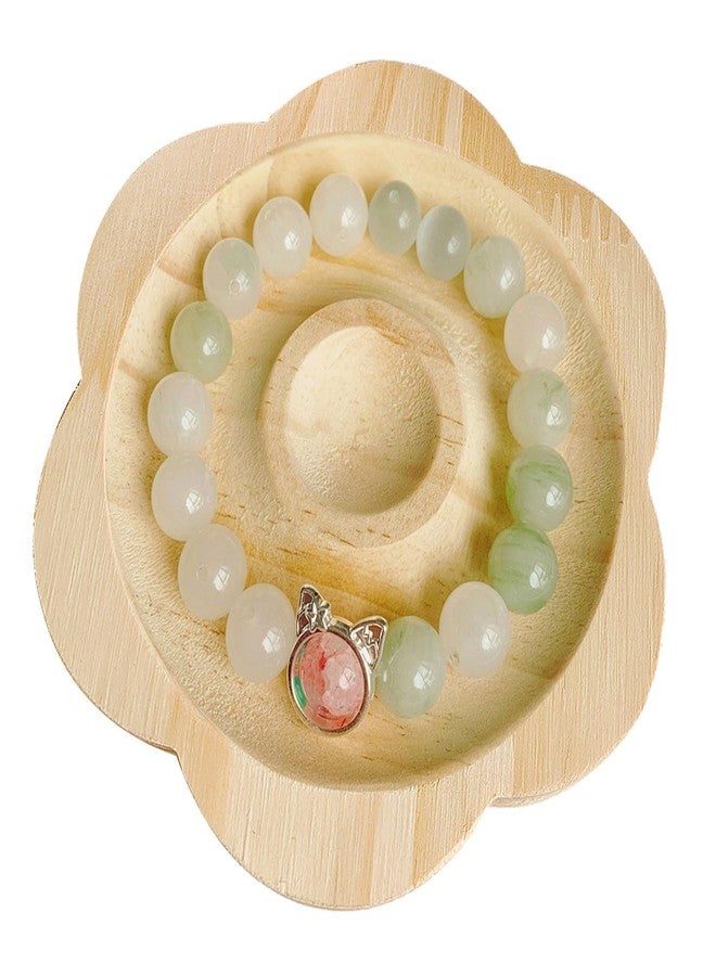 URTERYSER Natural Wood Board Plate Beading Tray Jewelry Measuring Tools Craft Gift Bracelet Stand Store Display Plate for Table Beading Tray - Image 1