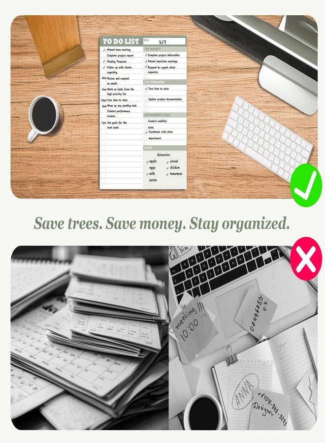 Clever Clean Dry Erase Desk Planning Board - Reusable Desktop Daily Planning Board, Work To-do List - 11"x8.5" Tabletop Dry Erase Board with Stand - Marker Included - Image 2