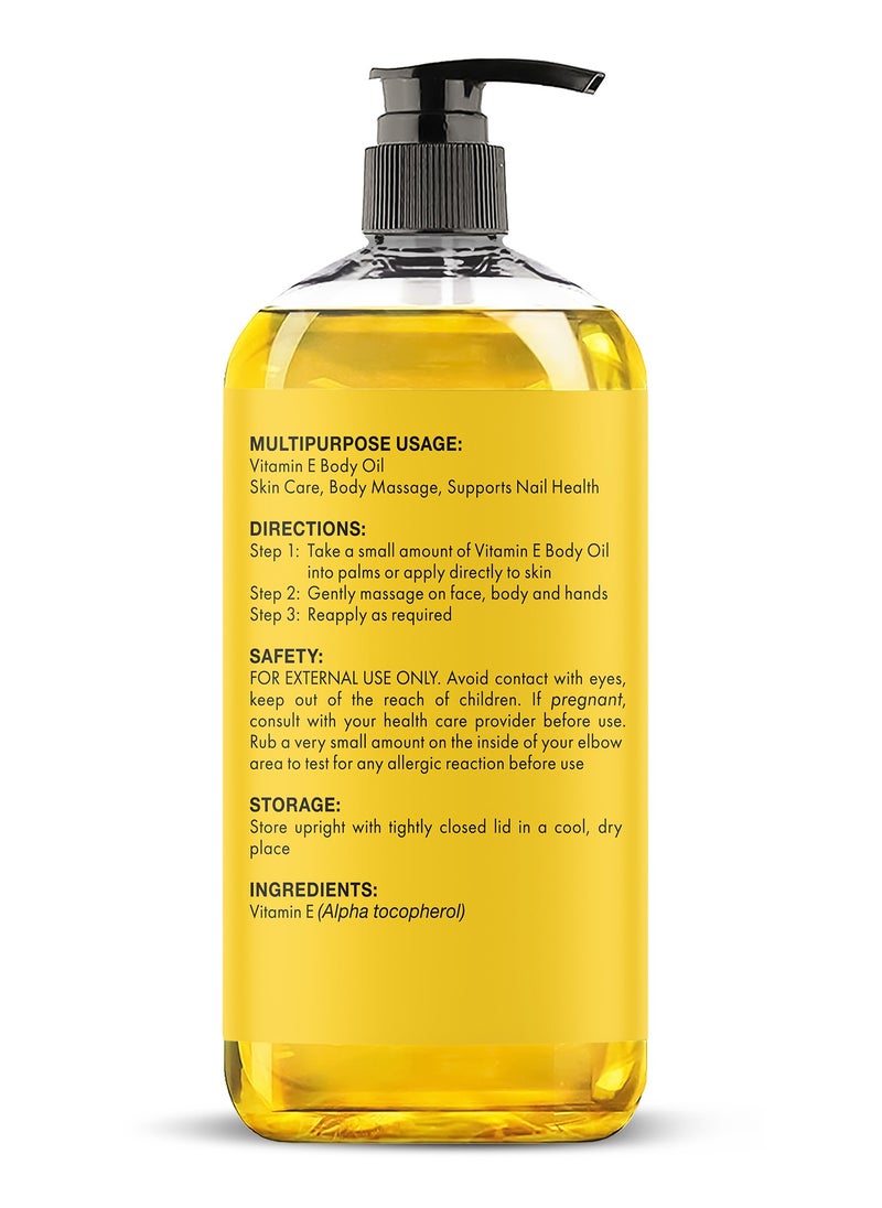 Majestic Pure - Vitamin E Oil - 236 ml| 100% Pure and Natural Cold Pressed Vitamin E oil for Skin, Scars, Face, Nails, Hair, Scalp | 20,000 IU | Non-GMO Verified | Hair & Body Oil | - Image 1