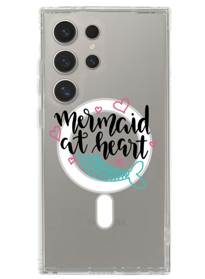 Theodor Magnetic Case for Samsung Galaxy S24 Ultra 6.8-inch Compatible with MagSafe Wireless Charging, Shockproof Phone Bumper Cover Mermaid at heart - Image 1