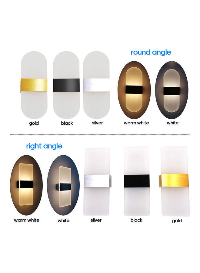 نيبمينينت مصباح LED للحائط بمفتاح أكريليك (فضي، أبيض، بزاوية عمودية ) فضي 28*5*11سم - Image 2