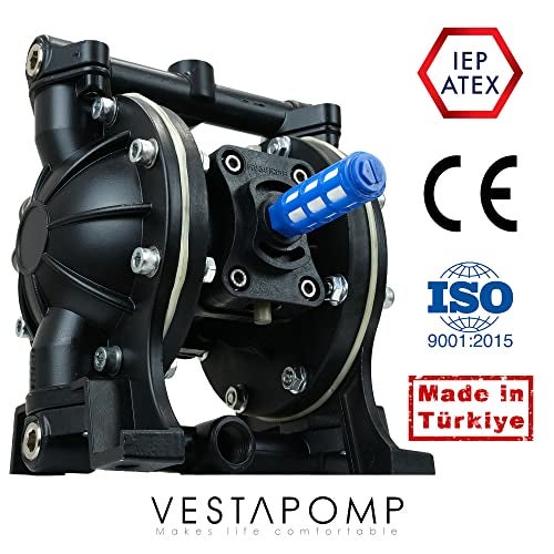 vestapomp makes li fe comfortable Vestapomp Air Operated Diaphragm Pump - Diaphragm Pump Air - Waste Oil AODD Small - Double Pneumatic Transfer (1/2 inch Discharge, Aluminum Body + Nitrile, 15 GPM, 100 PSI) - Image 3