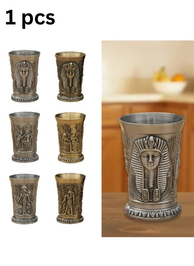 Generic Antique Egyptian Mug Carved Pattern Cocktail Cup for Home Office 50ml  - Image 1