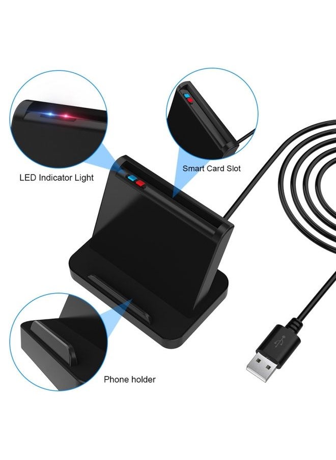 BURAQ - Rocketek SCR816 USB2.0 CAC / SIM / IC / ATM Smart Card Reader (Black) - Image 1