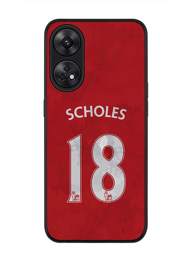 Stylizedd Rugged Black edge case for Reno 8T 4G Slim fit Soft Case Flexible Rubber Edges Anti Drop TPU Gel Thin Cover - Scholes Jersey - Image 1