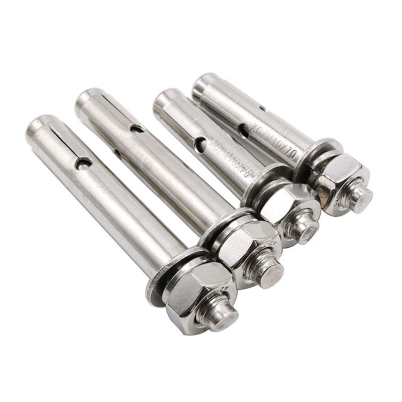 SDY 4 Pcs M10 x 70mm 304 Stainless Steel Expansion Bolt External Hex Expansion Screw Bolt Sleeve Anchor，Pool Safety Cover Expansion Bolts，for Concrete - Image 1