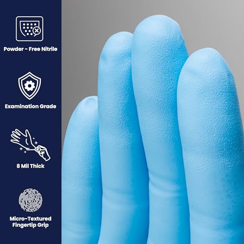 Adenna EPW448 Empower 8 Mil Powder-Free Nitrile Exam Gloves, Medical Grade, Blue, X-Large, Box of 90 - Image 2