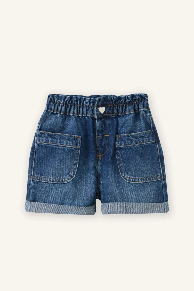 ديفاكتو Baby Girl Paperbag Fit Paperbag Waist Shorts