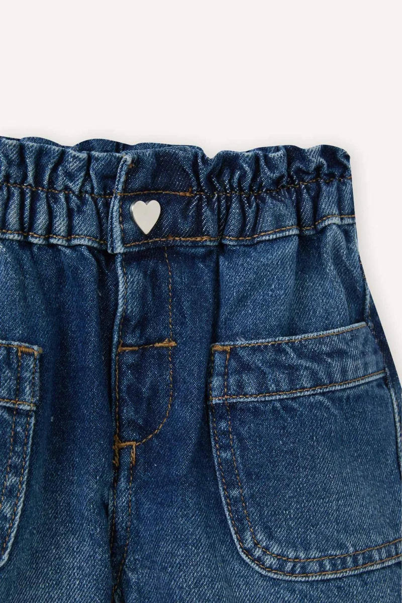 ديفاكتو Baby Girl Paperbag Fit Paperbag Waist Shorts