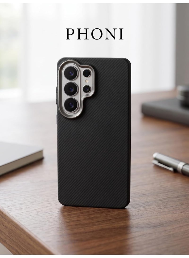 Phoni Slim-Fit Case for Samsung S26 Ultra Case,Thin Protective Cover, Pattern, Tactile Anti-Slip Grip, Shockproof Lightweight Durable Phone Case - Classic Carbon - Image 2