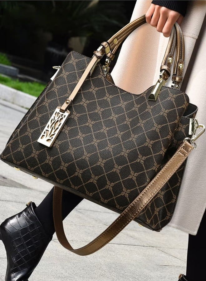 Canway Vintage Handbag with Distinctive Fabric for Women, Waterproof, Large Capacity, Versatile Shoulder Bags forMom and Wife, Suitable for Anniversary, Birthday or Ramadan Gift - Image 3