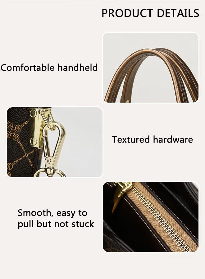 Canway Vintage Handbag with Distinctive Fabric for Women, Waterproof, Large Capacity, Versatile Shoulder Bags forMom and Wife, Suitable for Anniversary, Birthday or Ramadan Gift - Image 4