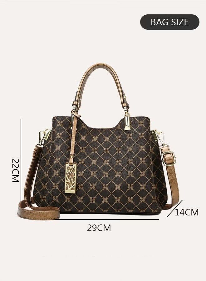 Canway Vintage Handbag with Distinctive Fabric for Women, Waterproof, Large Capacity, Versatile Shoulder Bags forMom and Wife, Suitable for Anniversary, Birthday or Ramadan Gift - Image 5