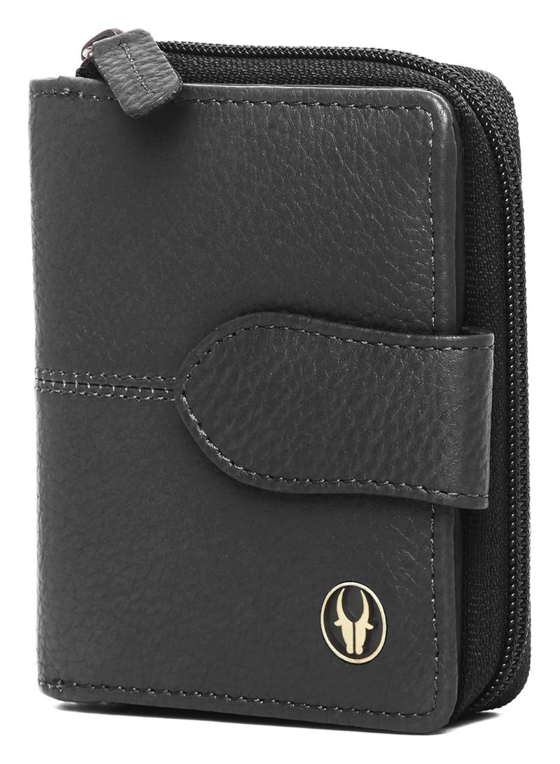 Wildhorn محفظة نسائية من الجلد الأصلي - محفظة قابلة للطي مع 7 فتحات بطاقات، قسم نقدي وجيب بسحاب (أسود) - Image 5