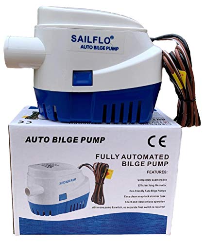 SAILFLO Automatic Bilge Pump for Boats 1100 GPH (1-1/8" Hose Outlet) 12 Volt Auto Bilge Pump with Built-In Float Switch - Image 5