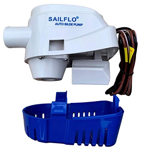 SAILFLO Automatic Bilge Pump for Boats 1100 GPH (1-1/8" Hose Outlet) 12 Volt Auto Bilge Pump with Built-In Float Switch - Image 2