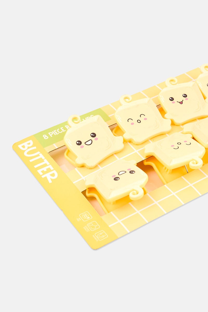 COOK WITH COLOR 8 Pieces Bag Clips Set, Light Yellow - Image 3