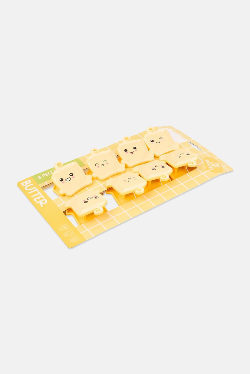 COOK WITH COLOR 8 Pieces Bag Clips Set, Light Yellow - Image 2