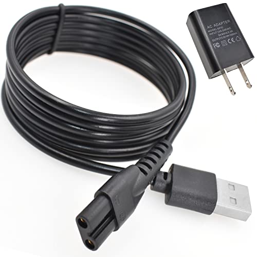 BOEEA Charger Fit for Manscaped Lawn Mower 3.0/2.0 Electric Groin Hair Trimmer Replacement Charging Cable Power Cord Adapter（Wall Adatper+USB Cable） - Image 1