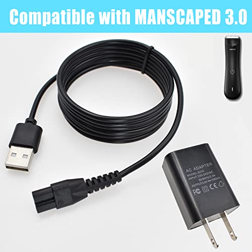 BOEEA Charger Fit for Manscaped Lawn Mower 3.0/2.0 Electric Groin Hair Trimmer Replacement Charging Cable Power Cord Adapter（Wall Adatper+USB Cable） - Image 4