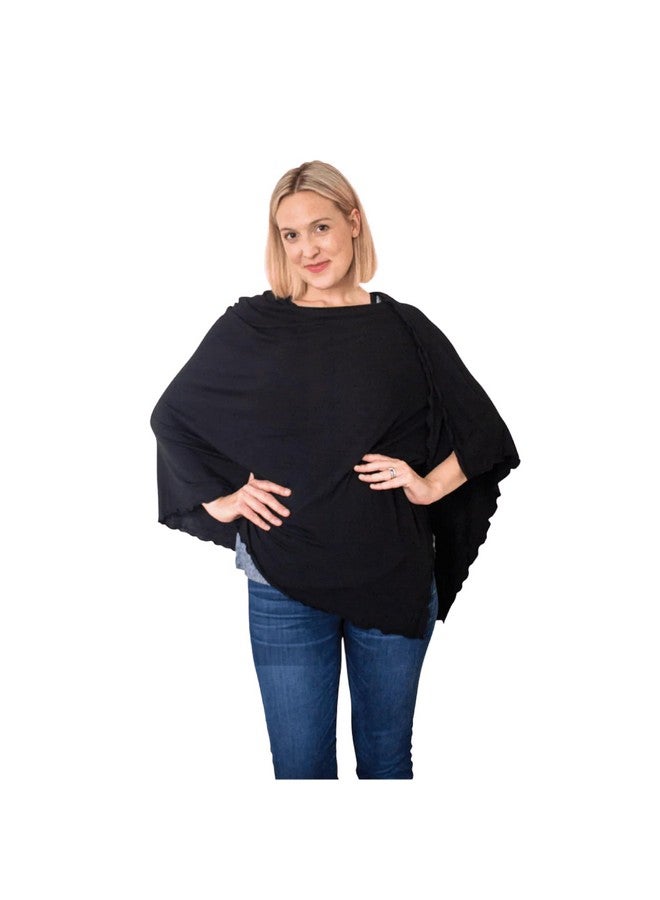Bamboobies Nursing Cover for Breastfeeding - Ultra-soft, Lightweight - Multi-use - One Size, Black Poncho. - Image 1