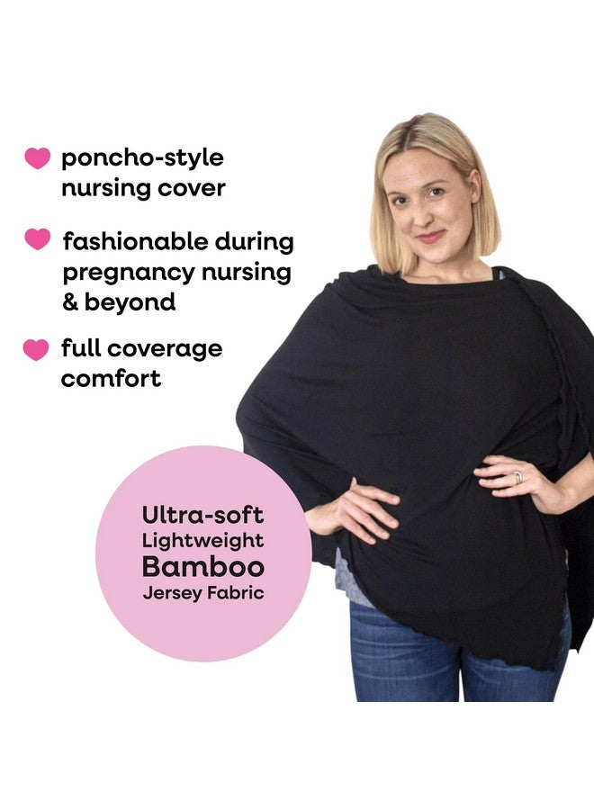 Bamboobies Nursing Cover for Breastfeeding - Ultra-soft, Lightweight - Multi-use - One Size, Black Poncho. - Image 2