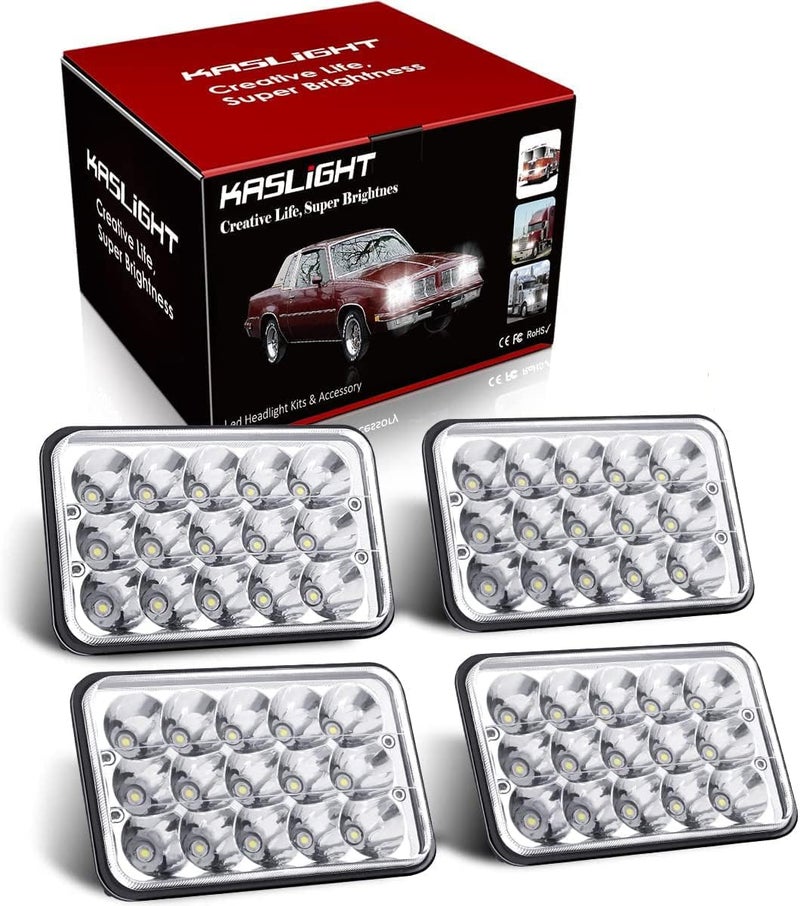 KASLIGHT 4pcs 4x6 LED Headlights for Trucks and Classic Vehicles - Image 1