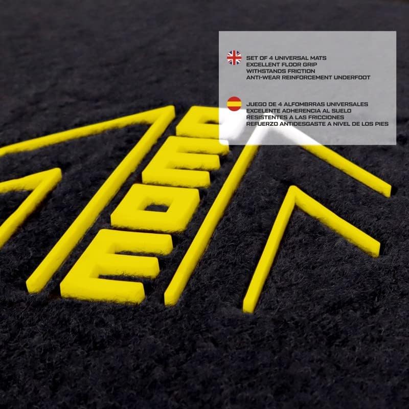 MOMO COMPLETE SET 4 PIECES UNIVERSAL CAR MATS BLACK/YELLOW - Image 2